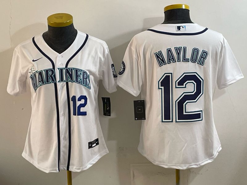 Youth Seattle Mariners #12 Naylor White Game 2026 Nike MLB Jersey style 03